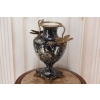 Czarny Porcelanowy Wazon z Ważkami - Amfora Puchar - Porcelana + Brąz