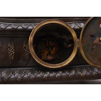 Duży Zegar Kominkowy Nakręcany - Postaciowy Kobieta - Figura Rzeźba z Brązu