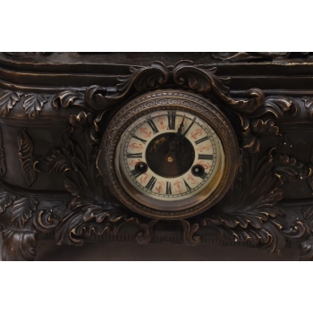 Duży Zegar Kominkowy Nakręcany - Postaciowy Kobieta - Figura Rzeźba z Brązu