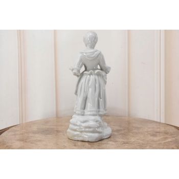 Porcelanowa Figura Kobiety Miśnia - Gospodyni - Biała Porcelana - Dekoracja