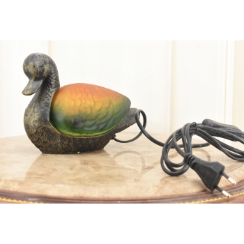 Stojąca Lampka Nocna - Lampa Kaczka Szklany Klosz Tiffany Style Uszkodzona