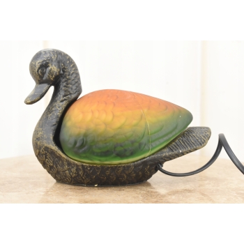 Stojąca Lampka Nocna - Lampa Kaczka Szklany Klosz Tiffany Style Uszkodzona