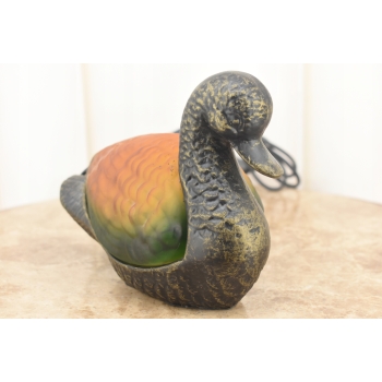 Stojąca Lampka Nocna - Lampa Kaczka Szklany Klosz Tiffany Style Uszkodzona