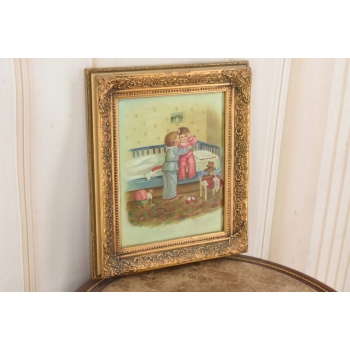 Dzieci w Pokoju z Zabawkami - Dziecko Rodzeństwo - Obraz Olejny Prezent