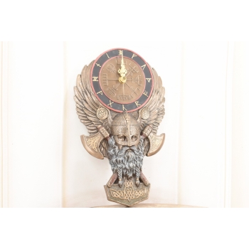 Zegar Ścienny Wiking - Styl Nordycki - Wikingowie - Figura Prezent