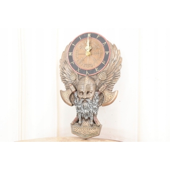 Zegar Ścienny Wiking - Styl Nordycki - Wikingowie - Figura Prezent