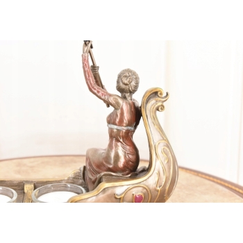 Gondola Lady - Świecznik 4 Świece - Kobieta Secesja - Figurka