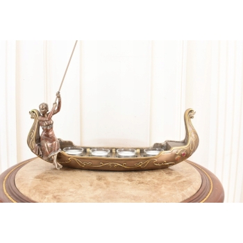 Gondola Lady - Świecznik 4 Świece - Kobieta Secesja - Figurka