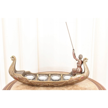 Gondola Lady - Świecznik 4 Świece - Kobieta Secesja - Figurka