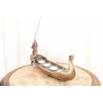 Gondola Lady - Świecznik 4 Świece - Kobieta Secesja - Figurka