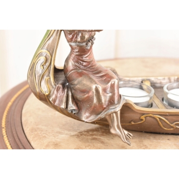 Gondola Lady - Świecznik 4 Świece - Kobieta Secesja - Figurka