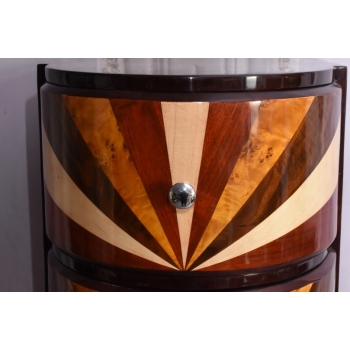 Drewniana Komoda Art Deco - 6 Szuflad - Regał Pomocnik - Szafka Unikat