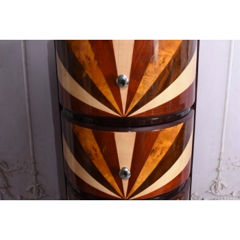 Drewniana Komoda Art Deco - 6 Szuflad - Regał Pomocnik - Szafka Unikat