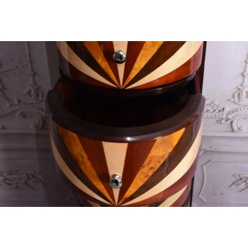 Drewniana Komoda Art Deco - 6 Szuflad - Regał Pomocnik - Szafka Unikat