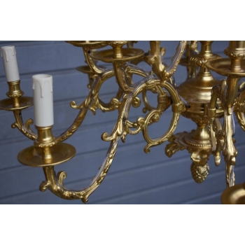 Królewski Gigant Paryski Żyrandol z Brązu + Lampa - Secesja 75 cm