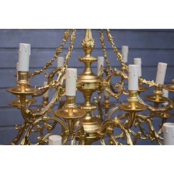 Królewski Gigant Paryski Żyrandol z Brązu + Lampa - Secesja 75 cm