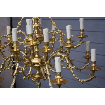 Królewski Gigant Paryski Żyrandol z Brązu + Lampa - Secesja 75 cm