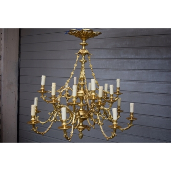 Królewski Gigant Paryski Żyrandol z Brązu + Lampa - Secesja 75 cm