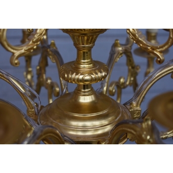 Królewski Gigant Paryski Żyrandol z Brązu + Lampa - Secesja 75 cm