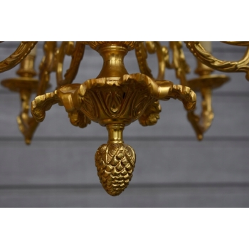 Królewski Gigant Paryski Żyrandol z Brązu + Lampa - Secesja 75 cm