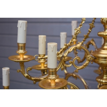 Królewski Gigant Paryski Żyrandol z Brązu + Lampa - Secesja 75 cm