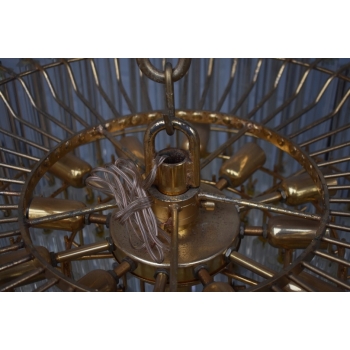 Kryształowa Lampa Wisząca - Żyrandol Złoty Lampion Sufitowy Kryształy Brąz