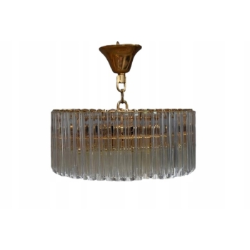 Kryształowa Lampa Wisząca - Żyrandol Złoty Lampion Sufitowy Kryształy Brąz
