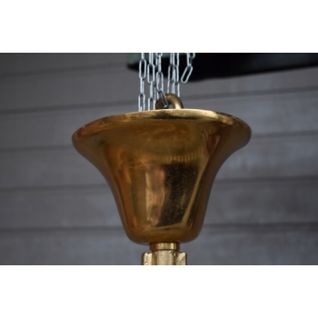 Kryształowa Lampa Wisząca - Żyrandol Złoty Lampion Sufitowy Kryształy Brąz