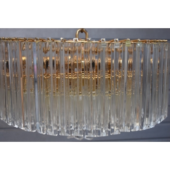 Kryształowa Lampa Wisząca - Żyrandol Złoty Lampion Sufitowy Kryształy Brąz