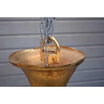 Kryształowa Lampa Wisząca - Żyrandol Złoty Lampion Sufitowy Kryształy Brąz