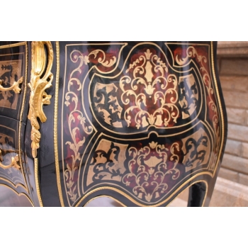 Królewska Komoda Szafa Boulle - Liczne Zdobienia Drewno + Brąz - UNIKAT