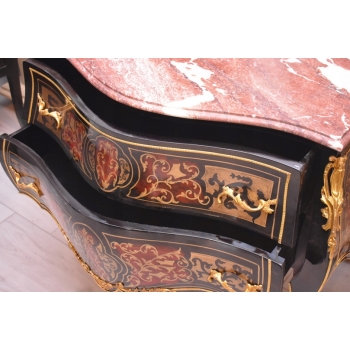 Królewska Komoda Szafa Boulle - Liczne Zdobienia Drewno + Brąz - UNIKAT