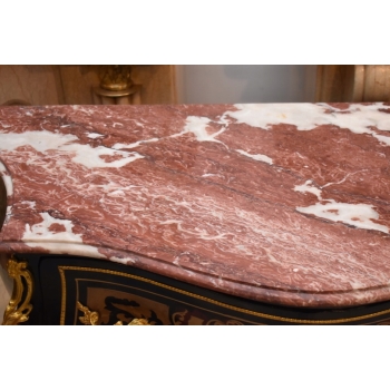 Królewska Komoda Szafa Boulle - Liczne Zdobienia Drewno + Brąz - UNIKAT