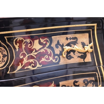 Królewska Komoda Szafa Boulle - Liczne Zdobienia Drewno + Brąz - UNIKAT