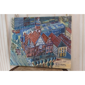 E. DWURNIK 2007 - Rynek Wrocławski - Miasto Wrocław - Obraz Pejzaż Sztuka