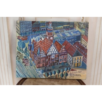E. DWURNIK 2007 - Rynek Wrocławski - Miasto Wrocław - Obraz Pejzaż Sztuka