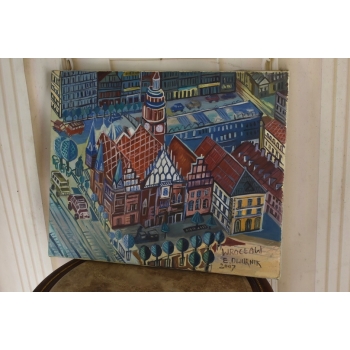 E. DWURNIK 2007 - Rynek Wrocławski - Miasto Wrocław - Obraz Pejzaż Sztuka