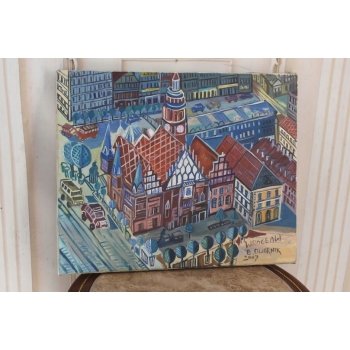 E. DWURNIK 2007 - Rynek Wrocławski - Miasto Wrocław - Obraz Pejzaż Sztuka