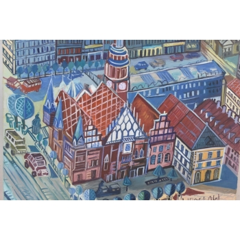 E. DWURNIK 2007 - Rynek Wrocławski - Miasto Wrocław - Obraz Pejzaż Sztuka