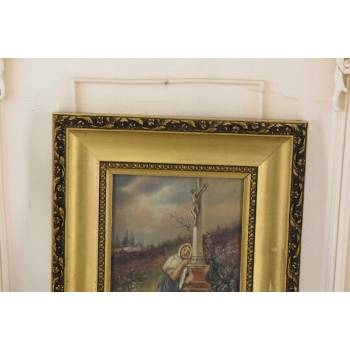 Józef Chełmoński - Kobieta Przy Kapliczce - Religijny Obraz Olejny