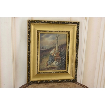 Józef Chełmoński - Kobieta Przy Kapliczce - Religijny Obraz Olejny