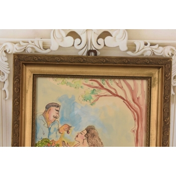 Maja Berezowska - Podwieczorek Arystokracji - Akwarela Na Papierze Obraz