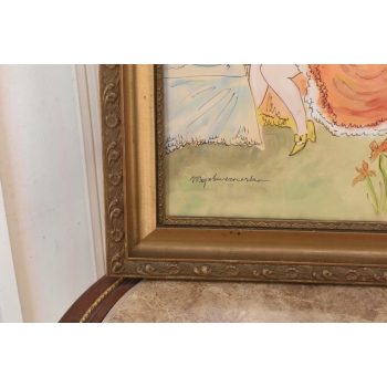 Maja Berezowska - Podwieczorek Arystokracji - Akwarela Na Papierze Obraz