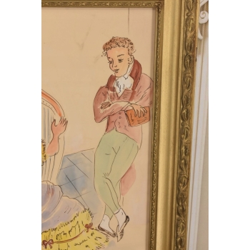 Maja Berezowska - Zakochani - Koncert Na Harfie Akwarela Na Papierze Obraz