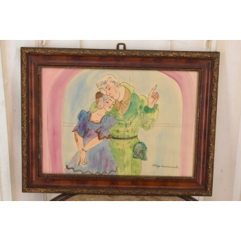 Maja Berezowska - Zakochani - Przywitanie z Żołnierzem - Obraz Akwarela