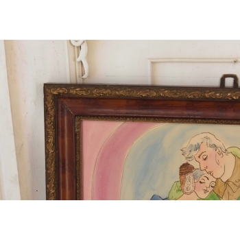 Maja Berezowska - Zakochani - Przywitanie z Żołnierzem - Obraz Akwarela