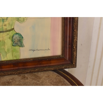 Maja Berezowska - Zakochani - Przywitanie z Żołnierzem - Obraz Akwarela