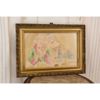 Maja Berezowska - Kochankowie - Wróżby z Kart - Akwarela Na Papierze Obraz