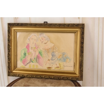 Maja Berezowska - Kochankowie - Wróżby z Kart - Akwarela Na Papierze Obraz