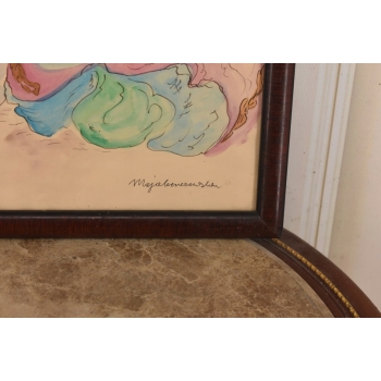 Maja Berezowska - Miłosna Scena - Zakochana Para Akwarela Na Papierze Obraz